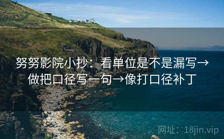 努努影院小抄：看单位是不是漏写→做把口径写一句→像打口径补丁