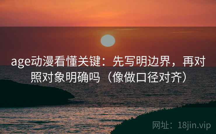 age动漫看懂关键：先写明边界，再对照对象明确吗（像做口径对齐）  第2张