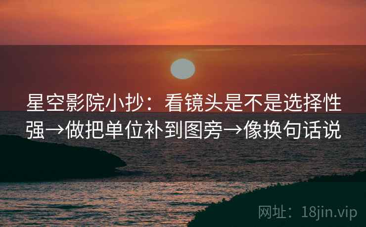 星空影院小抄：看镜头是不是选择性强→做把单位补到图旁→像换句话说  第2张