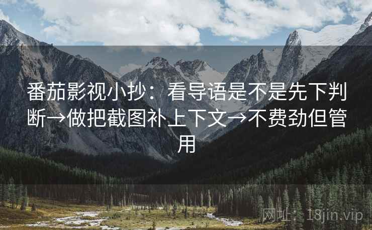 番茄影视小抄：看导语是不是先下判断→做把截图补上下文→不费劲但管用