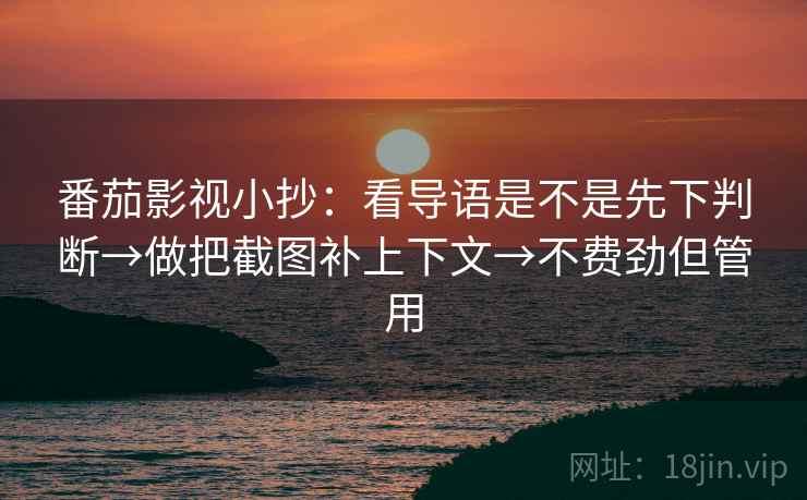 番茄影视小抄：看导语是不是先下判断→做把截图补上下文→不费劲但管用  第2张
