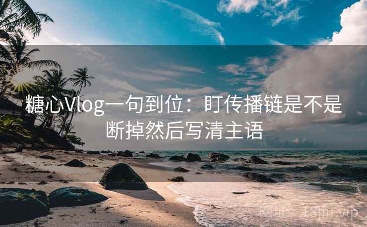 糖心Vlog一句到位：盯传播链是不是断掉然后写清主语