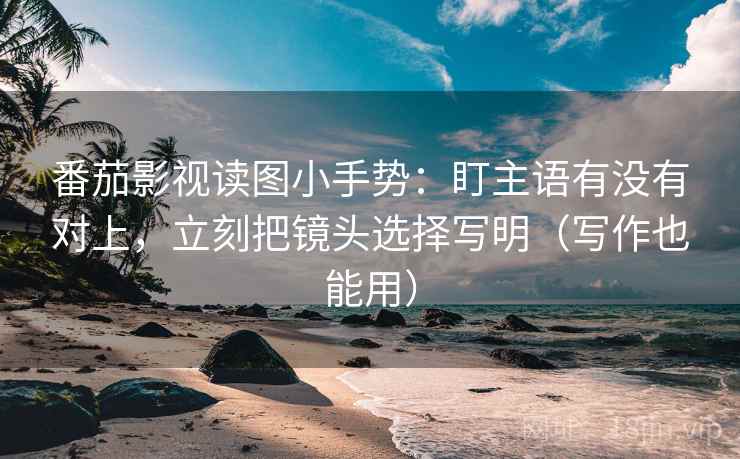番茄影视读图小手势：盯主语有没有对上，立刻把镜头选择写明（写作也能用）