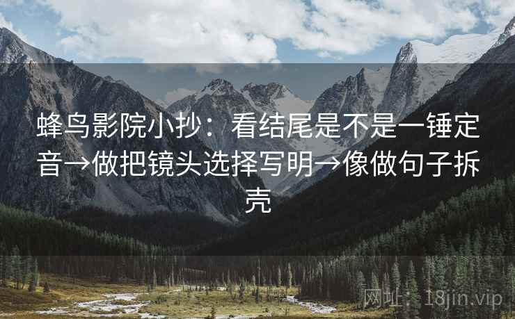 蜂鸟影院小抄：看结尾是不是一锤定音→做把镜头选择写明→像做句子拆壳